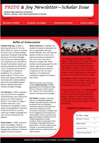 PRIDE & Joy Newsletter, Issue 9 - June 2012