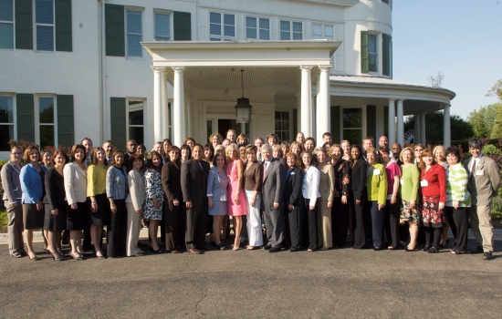 Dr. Jill Biden poses with the 2009 National Teachers of the Year at a reception in their honor at the Vice President's Residence in Washington D.C. on April 28, 2009