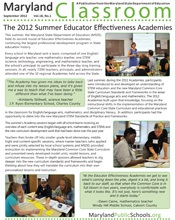 The 2012 Summer Educator Effectiveness Academies, Maryland Classroom, September 2012